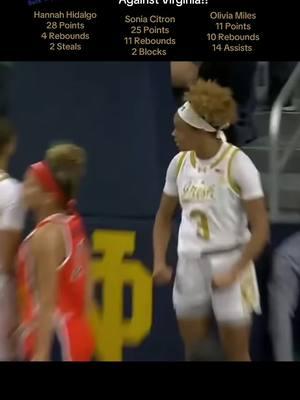 Notre Dame Backcourt Is Unstoppable!! Another Dominating Performance Against Virginia!! Olivia Miles With Back To Back Triple Doubles!!  #hannahhidalgo #oliviamiles #womensbasketball #ncaawbb #womenscollegebasketball #hooper #buckets #soniacitron #notredamewbb #wbb #accwbb #fyp #foryou #fypシ 