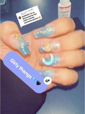 Replying to @Erin Angel 😇 I knew one my girlies would catch them 😉 💎 #ashtootrippy #trippytribe #alwaysbeyourself #nails #pressonnails #glitzadora #luxxiglue #girlythings #blue #SelfCare 