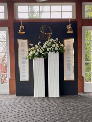 Congrats to Sara and John!🤍 We kept this signage elegant and classy using black and white and pops of gold.  #weddingdaydetails #weddingsignage #weddingdecor #weddinginspo #weddingsign #weddinginspiration #weddingdecoration  Wedding, wedding decor, seating chart, table numbers, bar signs, table numbers