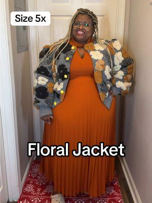 All the baddies need this jacket! It’s so cute and will elevate your outfit! 🌼 #plussize #plussizefashion #fashion #plussizejacket #floraljacket #curvyfashion 