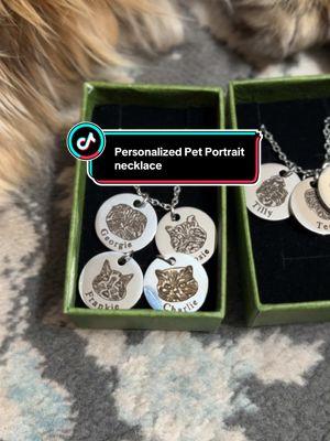 Custom Pet portrait necklace makes a great gift for pet lovers #petnecklace #ipetprints #TikTokShop #personalizedgifts 