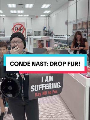 Protesters urge American Girl Doll and Sally Beauty to cut ties with the fur trade.  Both companies have links to Roger Lynch, CEO of Condé Nast. Condé Nast promotes fur in their publications such as Vogue Magazine.  #mattel #vogue #voguemagazine #sallybeauty #fur #furfree #animalrights 