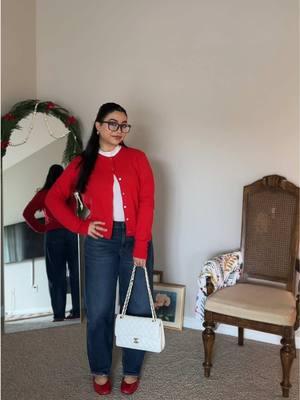 Baggy jeans and flats combo > #creatorsearchinsights #fyp #everydayoutfit #outfitinspo #barreljeans #redcardigan @American Eagle #petitefashion #petitegirl #petiteoutfit 