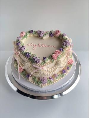 Very girly, very demure #cake #cakedecorating #vintagecake #heartcake #baking #cakeartist #cakeartist #birthdaycake #baker #pastrychef #businessowner #satisfying #mke #414 #milwaukee #buttercream #smallbusinesscheck #frosting 