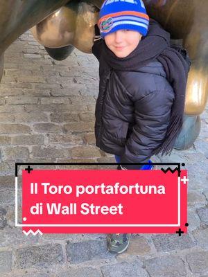 Oggi si visita Downtown dove c'é il Charging Bull a New York, bisogna toccare in un punto strategico per avere fortuna. #MagnagatiInAmerica #chargingbull #newyorkcity 