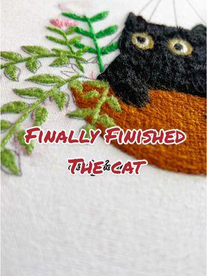 Finished It!! And my grandma loves it!!  #embroiderykit #finally #happyholidays #xmas ##embroideryart #cats #plants #handembroidery #diycrafts #grandma #tiktokshopfinds #christmas 