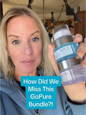 This GoPure bundle is a hidden gem and I am so excited that it has an additional 20% off coupon today! #antiagingskincareroutine #fyp #skintok #antiagingskincare #eyecream #neckcream #antiwrinkle 