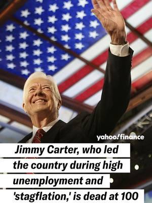 Jimmy Carter, who led the country during high unemployment and 'stagflation,' is dead at 100. Carter served one term as the 37th president of the United States from 1977 to 1981 but lived longer than any other U.S. president. American University History Professor Allan Lichtman spoke about Carter on Dec. 30, 2024. #yahoofinance #jimmycarter #president #stagflation #unemployment #icymi #history #habitatforhumanity #iran #inflation #campdavid #salt #energyconservation #homelessness #affordablehousing #presidentcarter #news