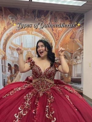 What type of quinceañera are you? Let us know in the comments 👑 #quinceañera #dance #quincedress  #relatable #crown #sacramento #boutique #dressshop #modesto #california #galt #xv #quince #fyp #laeleganteboutique 