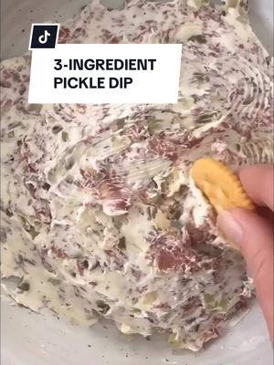 3-ingredient pickle dip!! So yummy 😍 #pickle #pickles #picklelover #pickledip #appetizer #newyears 