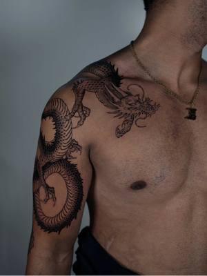 Stencil vs Tattoo Dragon #tattoo #tattoos #tatuagem #dragontattoo #japanese #japanesetattoo #bodyart #tattooinspiration #tattooideas #tatt #tattootiktok #stenciltattoo #stencil 