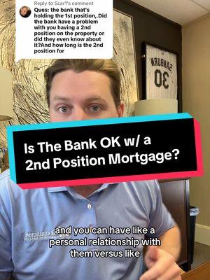 Replying to @Scar1  Is the Bank Ok w/ a 2nd Position Mortgage? #realestate #realestateinvesting #cashflow #depreciation #costsegregationstudy #costsegregation #passiveincome #capitalgains #taxfreewealth #commercialrealestate #residentialrealestate #cashoncashreturn 