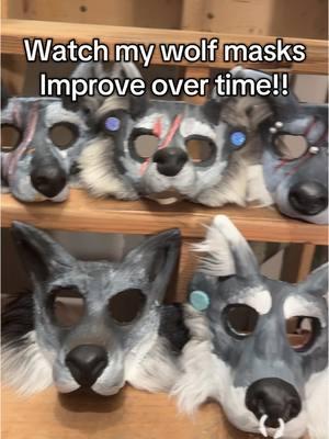 I’ve made five wolf masks for myself!! Wow!! . . . #therian #therianthropy #theriansoftiktok #therianmask #wolftherian #theriantiktok #therians #furry #fursuit #fursuitmaker #furryfandom #furrytiktok #theriangear #fursuiting #quadrobics #otherkin #therianthrope #cringe 