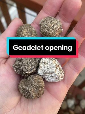 Opening some little guys  #rocks #rocktok #crystals #crystaltok #geode #geodes #geodecracking #keokuk #iowa #keokukgeodes 