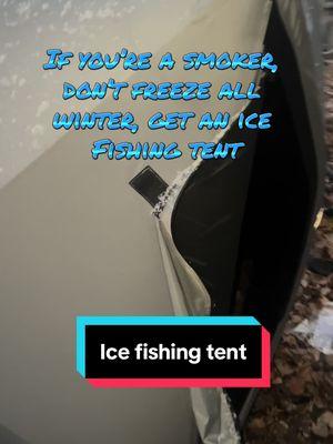 This tent is perfect for ice fishing or just to stay warm when smoking outside, it works great for me.  #icefishingtent #smokeshack #coldweathershelter #popuptent 