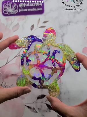 HOLO Floral Turtle Silicone Mold on my website juliart-studio.com under HOLO Molds Collection. . #turtle #floraldesign #seaturtle #homedecor #resinmolds #resinpouring #siliconemold #SmallBusiness #resina #resinartist #resinmold  #demoldingvideo #demolding #resindemolding #holographic #rainbow  #shopsmall 