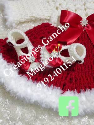 En qué color lo tejerias?#creaciones_ganchomagico #babydress #conjuntonavideño #hechoamanoconamor #red #elegance #handmadecraft #felicesfiestas 