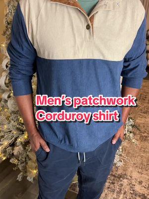 #ad This is a great thinner style corduroy shirt with patches on the elbo area and buttons front neckline. I ordered true to size medium for my husband and he likes it. #mensshirts #corduroyshirt #patchworkshirt #mensclothing #giftsforhim #ttstastemakers #SpotlightFinds  #TreasureFinds #TTSDelight #TTSLevelUp #TopTierDecemeber #NewYearNewAura  #MadeMyYear 