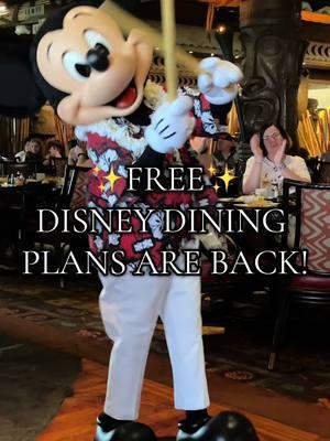 ✨FREE Disney Dining Plans are BACK BABY!✨ Valid for stays May 27 – June 26 & July 7 – Aug. 6, 2025 Book January 2nd - February 10th 2025  Get a FREE dining plan when you purchase a non-discounted 3-night, 3-day Walt Disney Travel Company package that includes a room at select Disney Resort hotels and Disney Theme Park Tickets with Park Hopper® Option. Free dining plan for entire party: • Packages with stays at Disney Value and Moderate Resort hotels receive a free Disney Quick-Service Dining Plan. • Packages with stays at Disney Deluxe and Deluxe Villa Resort hotels receive a free Disney Dining Plan. Requirements: • There is a minimum 3-night length of stay and a minimum 3-Day Disney Theme Park Ticket with Park Hopper® Option for this vacation-package offer. • Longer stays and/or ticket durations are eligible for this offer. Exclusions: •The Campsites at Disney’s Fort Wilderness Resort, The Cabins at Disney’s Fort Wilderness Resort (Tip: new Disney Deluxe Villas The Cabins at Disney’s Fort Wilderness Resort are included in this offer), 3-Bedroom Villas at Disney Deluxe Villa Resort hotels, suites at Disney Deluxe Resort hotels, Cascade Cabins at Copper Creek Villas & Cabins at Disney’s Wilderness Lodge, and Bora Bora Bungalows and Island Tower 2-Bedroom Penthouses at Disney’s Polynesian Villas & Bungalows #disneyworldvacation #freedisneydining #disneytravelagent 