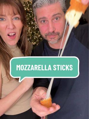 mozzarella sticks were on the menu again last night simply bc the kids requested them 💃🏻🕺🏻  honestly simple to make at home — let us know if y’all want a detailed recipe 🔥#mozzerellasticks #cookwithus #honestlymarried #familydinner #athomerecipes 