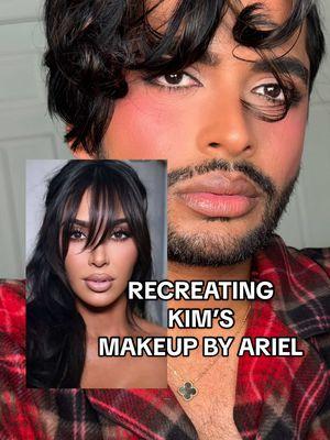 Recreating @Kim Kardashian ‘s makeup look by @A R I E L 💕 How did I do?  @Glow Recipe Cloudberry Moisturizer  @Kosas Brown Pop Nano shade Brown Black @Anastasia Beverly Hills Voluminizing Eyebrow Gel shade Ebony  @Rare Beauty Harmony Brow Gel @Diorbeauty Backstage Concealer shade 4C @makeupbymario Master Mattes Eye Palette  @ArdellBeauty Individual Lashes Faux  Makeup by Mario Master Matte EyeLiner  Dior Beauty Backstage Foundation shade 4.5W @Huda Beauty Color Corrector Pink Pomelo  @chanel.beauty Cream Bronzer shade 110 @Givenchy Beauty Prisme Libre Powder blush shade 05 and  Prisme Libre Setting Powder  Huda Beauty Easy Bake shade Peach Pie  @Armani beauty Luminous Silk Bronzer  @Haus Labs by Lady Gaga B Structural Voluminizing & Lengthening Mascara @kjh.brand Soft Smudge Lip & Cheek shade Soft Pink Lip Combo 💕🤎 @SKKN BY KIM Lip Liner shade 15 + Matte Lipstick shade 03 @maccosmetics Matte Lipstick shade Taupe @Tatcha Lip Kissu Mask #kimkardashian #kimkardashianmakeup #makeupbyariel  #makeup 