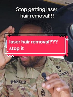 Stop doing the laser hair removal for your beard. the military is temporary, and you are making a permanent decision.  #laserhairremovalclinic #army #military #army #miltok #blkmiltok #blackunicorn #doubletab ##shavingprofile #beardgang #religionsprofile 