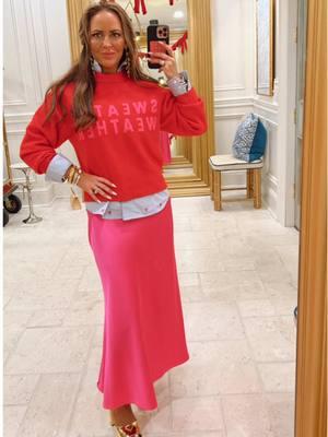 My #OOTD for church yesterday - I love a pink & red combo! I’ve linked my exact skirt, heels, and earrings in my @LTK for y’all. Happy holiday season, Sidekicks! #outfitinspo #redandpink #winterfashion #whatiwore #shopmycloset #ltk #influencer #fashion #fashionblogger #lifestyleblogger #apstyle #fyp 