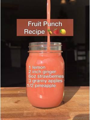 Fruit Punch Recipe 🍍🍎🍓 (Save 10% on this juicer & find my recipe ebook by clicking the link in my bio) ⚡️ If you know me you know I make fruit punch recipes often & this is one of the original recipes that made me fall in love with my juicer 🥰🍓 I converted from cheap store bought juices to making my own fresh homemade organic fruit & veggie juices that actually offer real nutritional value to the body! Here’s another tasty beverage that’s going to boost the immune system while supporting gut health & naturally improving energy levels ⚡️ Would you try this juice? 🍍 #growyourown #fruitpunch #fruitpunchrecipe #tropicalpunch #juicerecipe #digestion #guthealth #immuneboost #homemadejuice #freshjuice #fruitjuice #nutritious #juicingforhealth #healthiswealth #healthandwellness #growyourownfood #growyourownlives #fruitheals #healingfruit #natureheals #healingnature #fy #fyp #fypシ #foryou #foryoupage