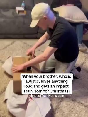 Wholesome Impact Train Horn surprise! ##christmas##surprise##airhorn##trainhorn##autistic##impacttrainhorns##impacttrainhorn##horngun