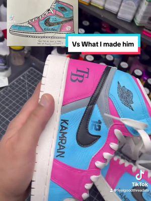 12 yead old @Kamran drew the dream shoes hes always wanted so his parents asked if I could bring them to life. Heres the results, did I come close to Kamrans drawing??? #customjordans #customshoes #customsneakers #jordan1s #jordan1 #nikejordan 