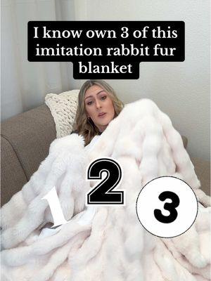 This imitation rabbit fur blanket has been our family favorite all winter long! It is now the third one of these blankets that I own, because we just can’t get enough. If you love a slightly weighted material plus extreme softness to curl up under on the couch, this is the blanket you need! #blanket #blanketlife #blankets #homedecor #musthaves #tiktokmademebuyit #tiktokshopfinds #fauxfurblanket #viralblanket #toptierdecember #spotlightfinds #giftguide