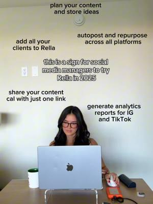 This is your sign to start the new year with Rella! 💻✨ Here’s what you can do: ✅ Add all your clients to Rella—no extra fees. ✅ Plan and organize all your content and ideas in one place. ✅ Autopost and repurpose across every platform effortlessly. ✅ Share content calendars with a single link—no client logins needed. ✅ Generate detailed analytics reports for IG and TikTok. And the best part? All this for less than $1 per day. Make 2025 the year you simplify your workflow and take your social media management to the next level. 🚀 #socialmediamanager #socialmediamanagers #smm #contentcalendar #socialmediamanagement #contentplan2025 #contentstrategy #visionboard2025 