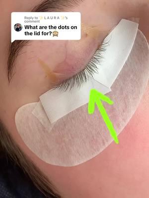 Replying to @✨ L A U R A ✨  this is why we like to put dots on the eyelid . Let me know if you find this helpful ? #wispylashes #lashtechtips #lashsupplies 