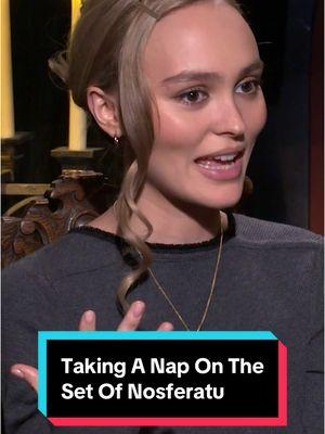 Lily-Rose Depp and Emma Corrin share how the costuming in #Nosferatu wouldn't let them drop character even for a nap. Get tickets on Fandango at the link in our bio! #movietok #lilyrosedepp #emmacorrin #horrortiktok #horror 