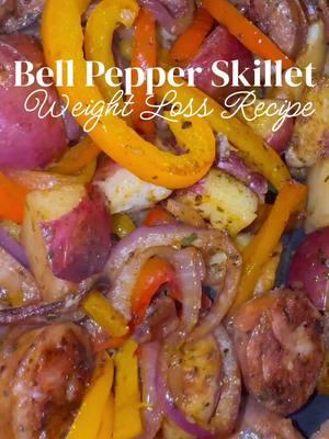 Bell Pepper Skillet for Weight Loss 😋 Ingredients: Red potatoes  Chicken sausage Red bell pepper Yellow bell pepper Red onion Seasonings: McCormick Roasted Garlic & Herb, Onion powder, Paprika, Parsley flakes and Salt.  Full recipe is available in my Weight Loss CookBook ❤️ My Weight Loss CookBook is now available 🎊  Cookbook is available: Www.bodybymish.com  #weightlossjourney #weightlosstransformation #weightlossinspiration #weightloss #weightlosstips #reels  #workoutmotivation #workoutRoutine #gettingfit #BeginnerWorkOut #youtube #recipes #weightlossrecipes #WeightLossJourney #HealthyRecipes #ProteinAndFiber #SustainableEating #HealthyLiving #CookbookRelease #LoseWeight #MaintainWeightLoss