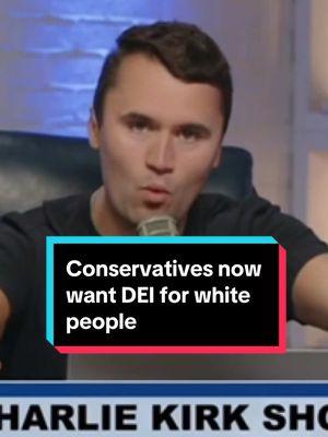 Funny how conservatives now want DEI for white people. 😂 #charliekirk #elonmusk #vivekramaswamy #visa #immigration #h1bvisa #dei #woke #politics #america #conservative #liberal