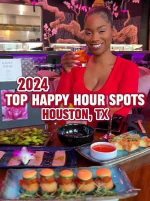 Here is a list of my favorite happy hour spots I've tried in 2024 in Houston, TX. #happyhour #htx #houston  #houstonhappyhour #explorehouston #htxfoodie #prettygirleatshouston 