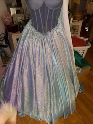 The choice is in this blue glitter skirt is everything now I just need the motivation to finish the dress! Haha 😆  ##dressmaking##seemstresstiktok##starfallgown ##fantasyballgown