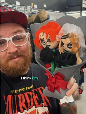 Chucky and Tiffany at Walmart #chucky #horror #childsplay #walmart #beetlejuice #nightmarebeforechristmas #beetlejuice2 #brideofchucky #scary #horrorfan #horrorfam #hellokitty #goth #gothic 