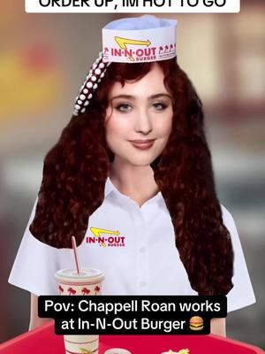 If Chappell Roan worked at In-N-Out 🍔 #chappellroan @chappell roan #pinkponyclub #hottogo #theriseandfallofamidwestprincess #goodluckbabe #popmusic #chappellroantour #fyp 