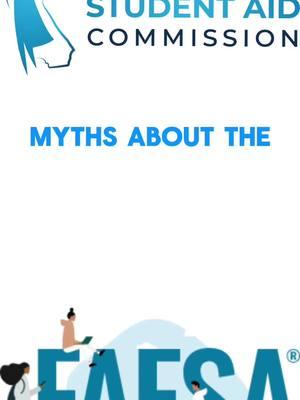 Myths about the FAFSA pt. 2! When completing the FAFSA, some may think that this means you are required to pull out a loan. But THAT is just a myth! It’s not required at all! #college #fafsa #financialaid #studentaid