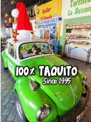 🇲🇽 Did you know 100% Taquito  started as a school project at University of Houston in 1995? This Mexico City inspired restaurant was founded by Marko Garcia while in the UH Entrepreneurship program! Have you been here before?! 🌮  👩🏻‍🏫 Marko’s class was instructed to start a business that filled a need in the community, and at the time, authentic Mexican food was not common in Houston restaurants. (Tex-Mex was what dominated the restaurant scene.) Marko first created a food truck, and in 1998 opened the doors of his current location off 59.  🚕He designed 100% Taquito to recreate his childhood experience in Mexico City, eating street food— complete with handmade corn tortillas, vibrant decor, and even a green taxi inside the restaurant ☺️  🍹They’ve got tasty cocktails like “Mexican Candy,” Palomas, Carajillos, margaritas and much more! 😋 Plus non-alcoholic drinks like aguas frescas, fresh squeezed juices, cafe de olla & more.  🌮 Food includes yummy items like tacos, tostadas, taquitos, tortas, quesadillas, sopes, soup, chicharrones, buñuelos, tres leches, flan! 📌 3245 Southwest Fwy, Houston, TX 77027 #houston #houstonfood #houstonfoodie #htxeats #houstontx #htx #htown #htxfood #htxfoodie #mexicanfood #mexicocity #tacos #taquitos #houstonhistory #mexicancuisine #houstondrinks #houstonrestaurants