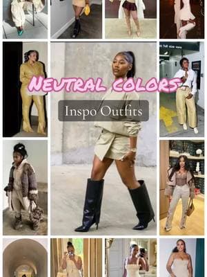 Neutral Colors Inspo Outfits 🤎🤎 #inspooutfits #inspolooks #styleinspo #blackgirltok #winterfashion #ootdblackgirls #bootseason #brunchoutfit #winterootd 