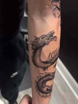 6HR dragon tattoo done by KY #tattoo #dragon #dragontattoo #dragonball #serpent 