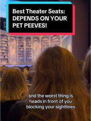 It's all a matter of personal preference and sometimes you need to figure this out through unfortunate trial and error #tips #broadway #theatre #musicaltheatre #musicals #seatingchart #seatmap #bestseatinthehouse #petpeeve #viewfrommyseat #advice #showtime #nyc 