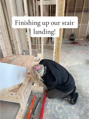 Stair landing is complete! For now..😆 #stairs #staircase #buildingahouse #buildingstairs #barndo #barndominiumliving #barndominium #floorplans #dreamhome #update #barndominiumlife #barndominiums #contractor #constructionlife #construction #houseproject #buildingahouse #howto #DIY #quoted #selfbuild #selfbuilt #husabandwife #selfbuildjourney #building #homebuilder #series #housebuild #firsthome #firsthouse #homeimprovement #homeimprovementprojects 