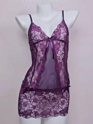 🔍FW8981162 #lingerie #sexy #purple #lace #chemise #dresses #tiktokmademebuyit #fyp #fleurwhisper 