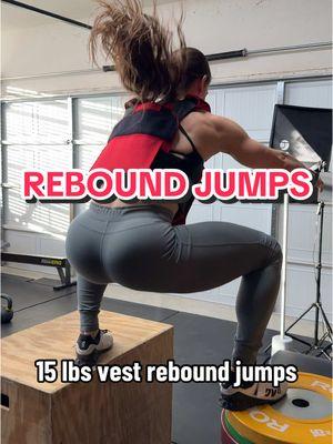 I call these rebound jumps. This helps with producing power. They’re even better with a weighted vest. #jumps #weightedvest #platecarrier #jumptraining #boxjumps #rebound 