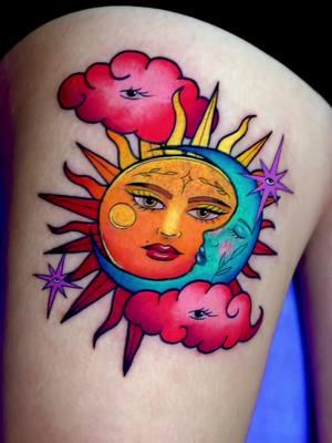 sun and moon tattoo #tattoos #tattooartist #sanantoniotattooartist #sanantoniotattooshop #suntattoo #moontattoo 