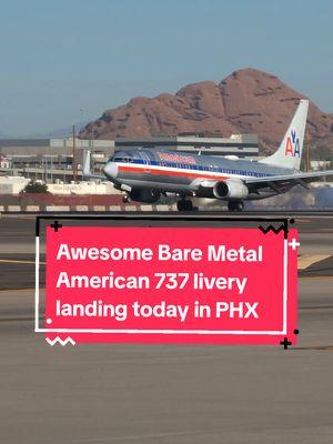 What a beautiful day to welcome the American Airlines Bare Metal retro livery from EWR today at Phoenix Sky Harbor airport on runway 26! Let me hear it from the geeks who love this plane the most?  #americanairlines #livery #airportlife #aviationlovers #pilotlife #landing #skyharbor #b737 #boeing737 #planespotting #s23ultra #usa🇺🇸 #avgeek #flying #rampagent 